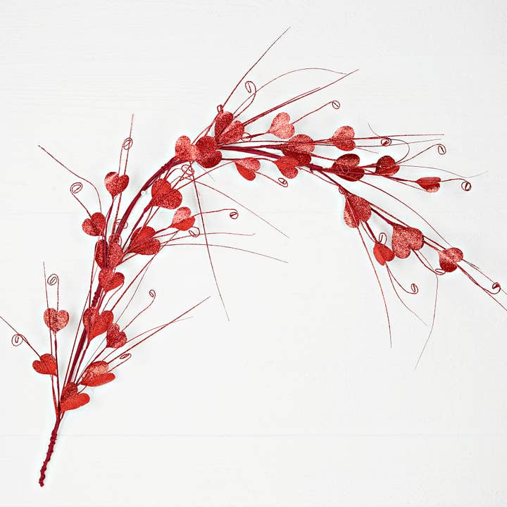 31298- 4ft Garland-Glittered Hearts-Red for wholesale by Impressive Enterprises, Inc.
