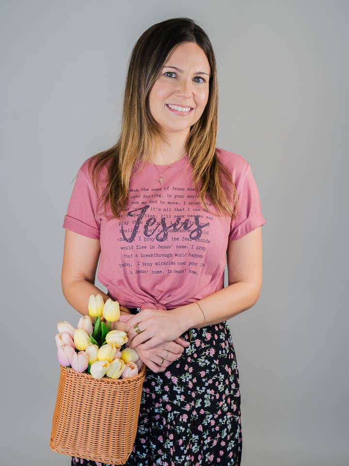 I Speak the Name of Jesus Christian Women's Tee for wholesale by Only Grace Company