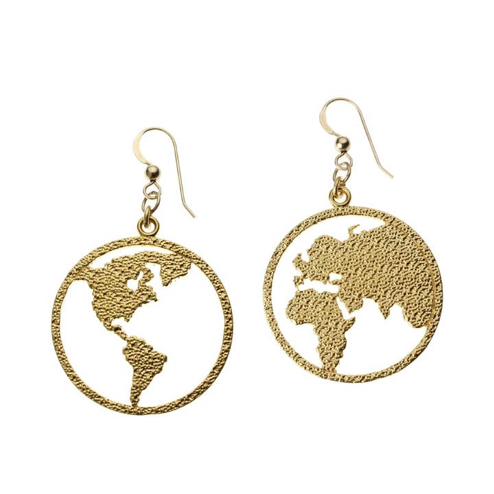 Peace on Earth Gold-dipped Earrings on French Hooks for wholesale by From War to Peace
