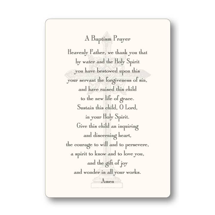 Baptism Prayer Card for wholesale by Shade Tree Greetings
