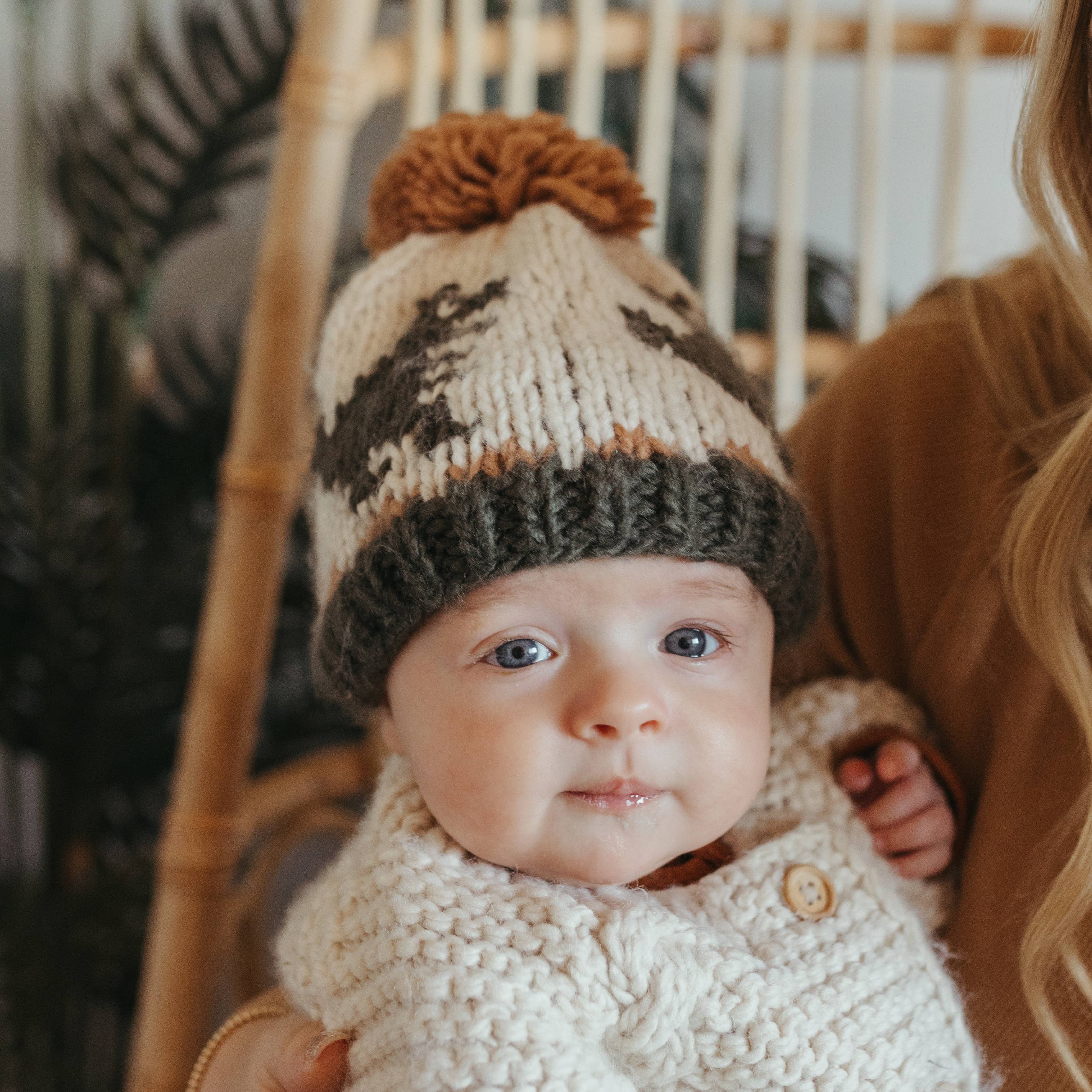 Huggalugs - Vente Bonnet – enfant - Bonnet en tricot de loden T-rex pour bébés et enfants2
