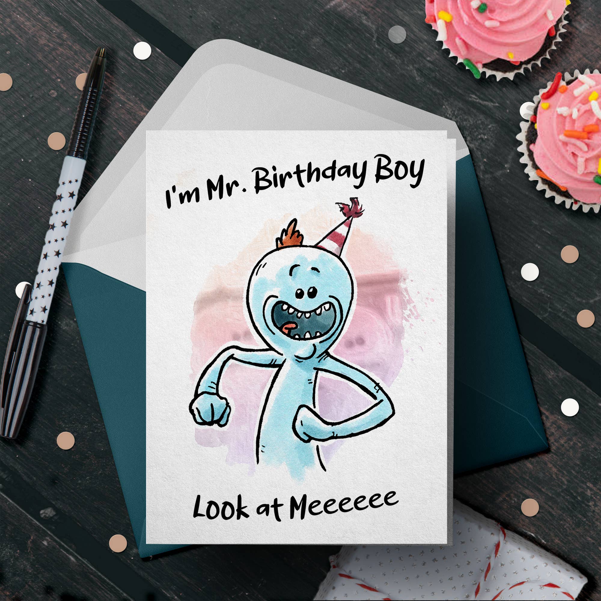 Aaron Millard Illustration - Wholesale Birthday Card - "Look at Meeee" - Sci Fi Grandpa Themed Birthday Card0