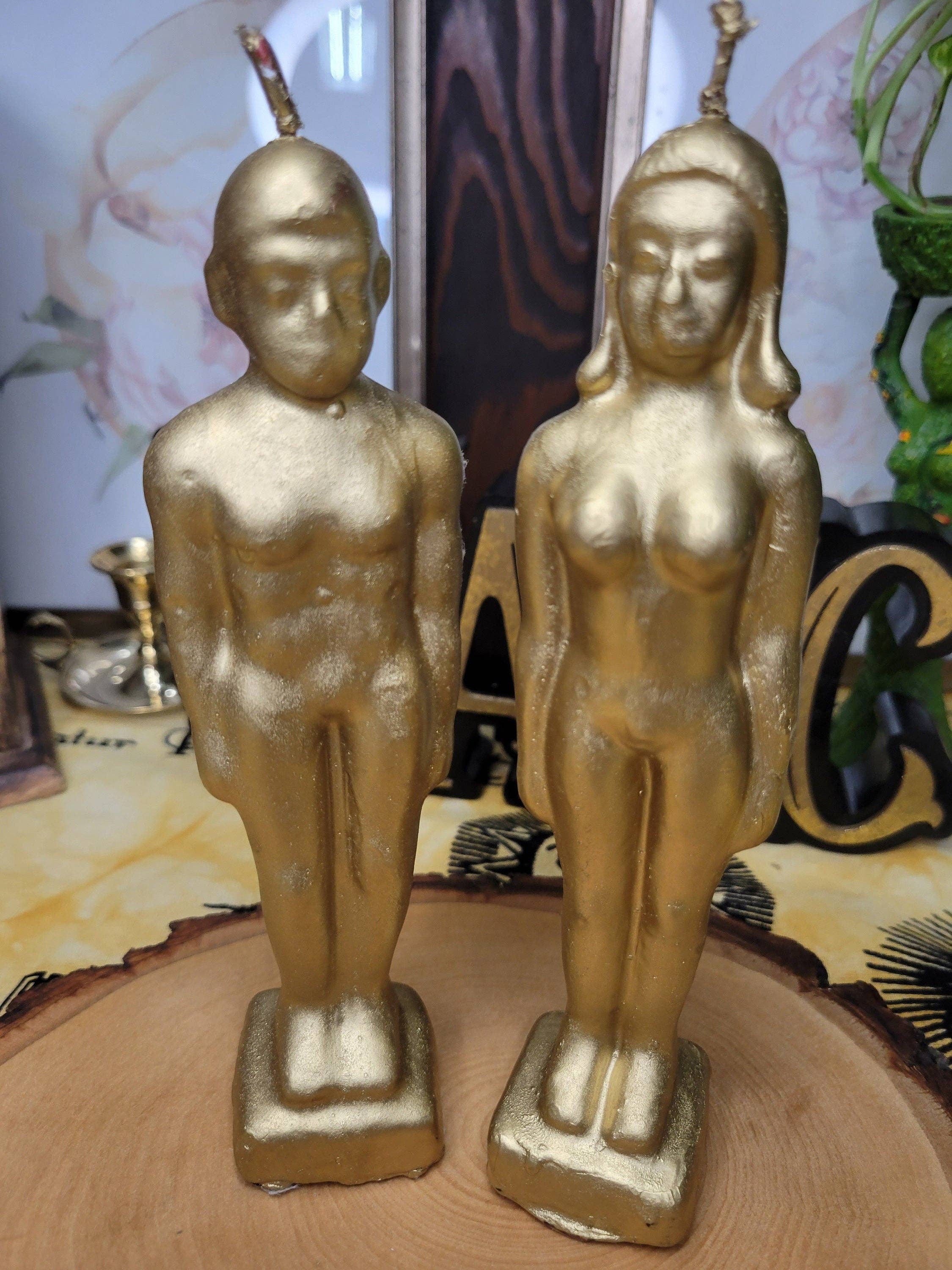 My Magic Place Shop - Wholesale Novelty Candle - Gold Lady Candle Silver Man  Ritual Candle Gold Man Figurine Candle Spell Candle8