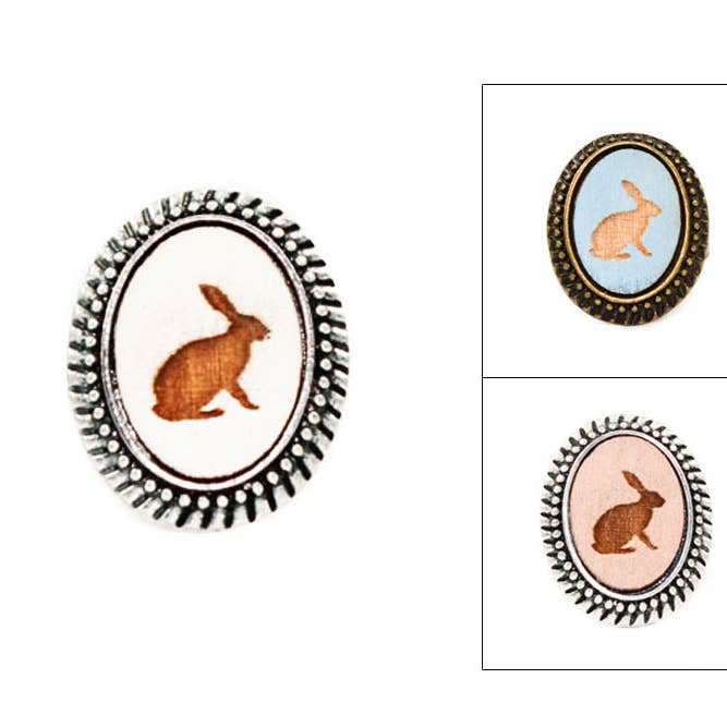 Grote cameo-ring - Konijn voor wholesale door Once Again Sam