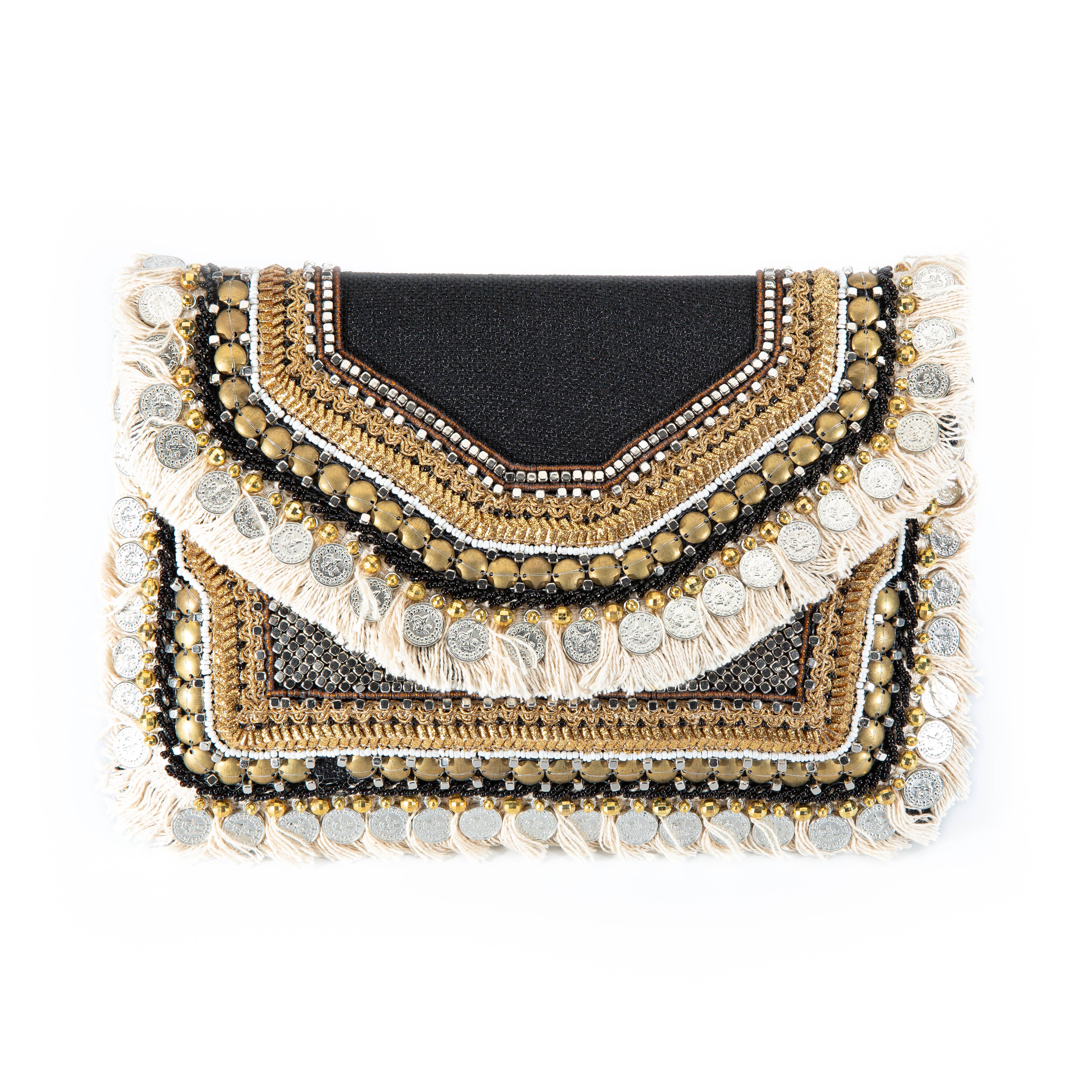 Samser Designs – Großhandel Clutch – Damen – Lina Gorgeous Fringe Clutchtasche für Damen6