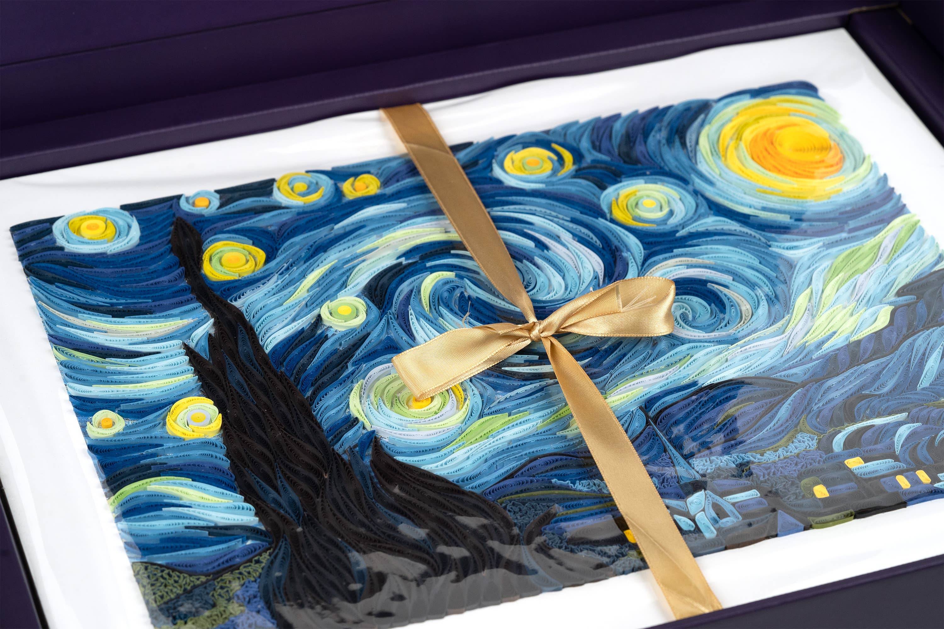 Quilling Card - Wholesale Art Print - Quilled Starry Night, Van Gogh Wall Art (15 in. X 11in)8