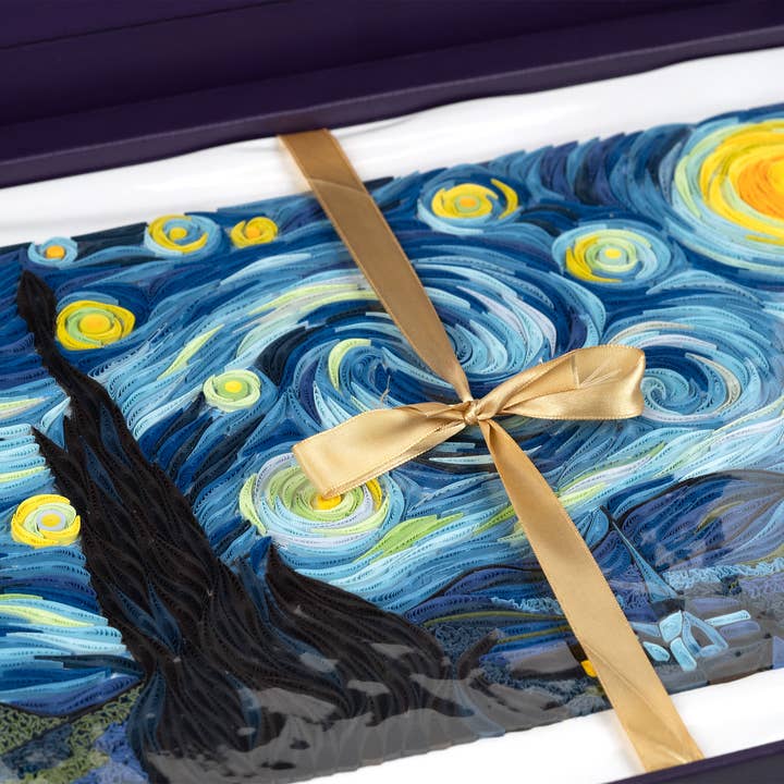 Quilling Card - Wholesale Art Print - Quilled Starry Night, Van Gogh Wall Art (15 in. X 11in)8