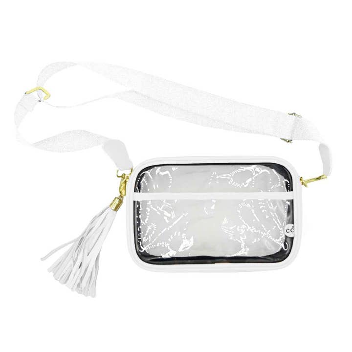 MiMi Wholesale - Wholesale Crossbody Bag - Women's - BGS4380 Clear Gameday Crossbody Bag With Tassel5