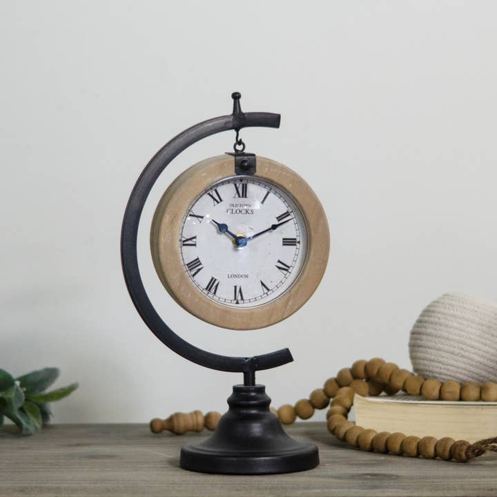 VIP Home & Garden - Wholesale Desk Clock - VIP Iron 14 in. Black Hanging Table Clock1