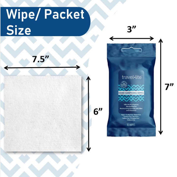LA Fresh - Wholesale Hand Sanitizer - Travel Lite 65% Alcohol Hand Sanitizing Wipes- 10 ct Soft pack7