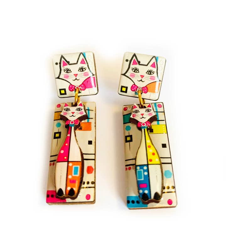 Rosie Rose Parker - Wholesale Dangle Earrings - atomic cat earrings statement earrings novelty jewellery uk5
