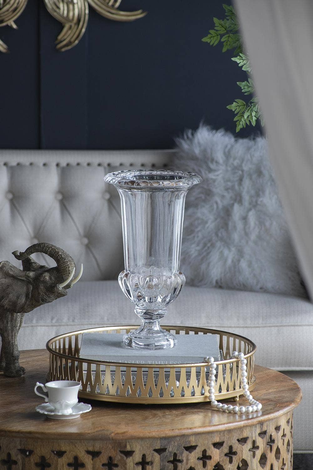 A&B Home Group Inc. - Vendita all'ingrosso Vasi - Vaso per fiori in vetro tradizionale D8,5x15" - Trasparente3