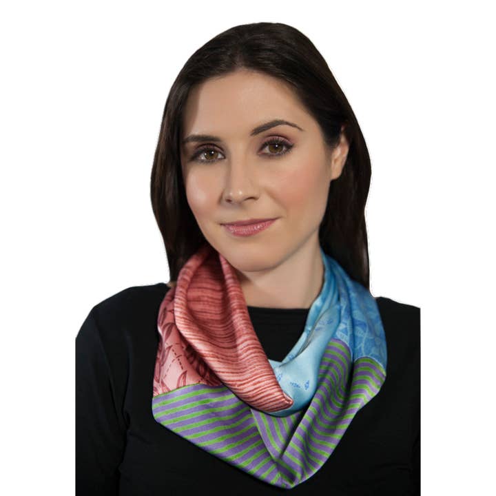 Écharpe Infinity - Rosered Bleu doux pour la vente par Harshita's Designs