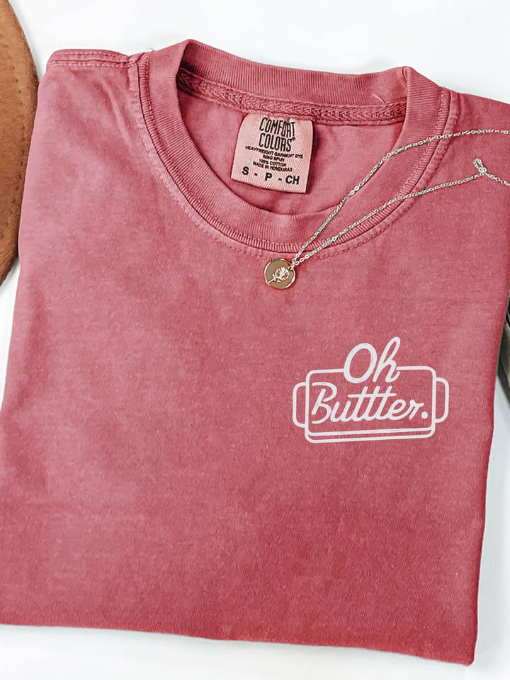 P E T I T R U E - Wholesale Screen Printed T-Shirt - Women's - Oh Butter Comfort Colors T-Shirt - Fun Foodie Graphic3
