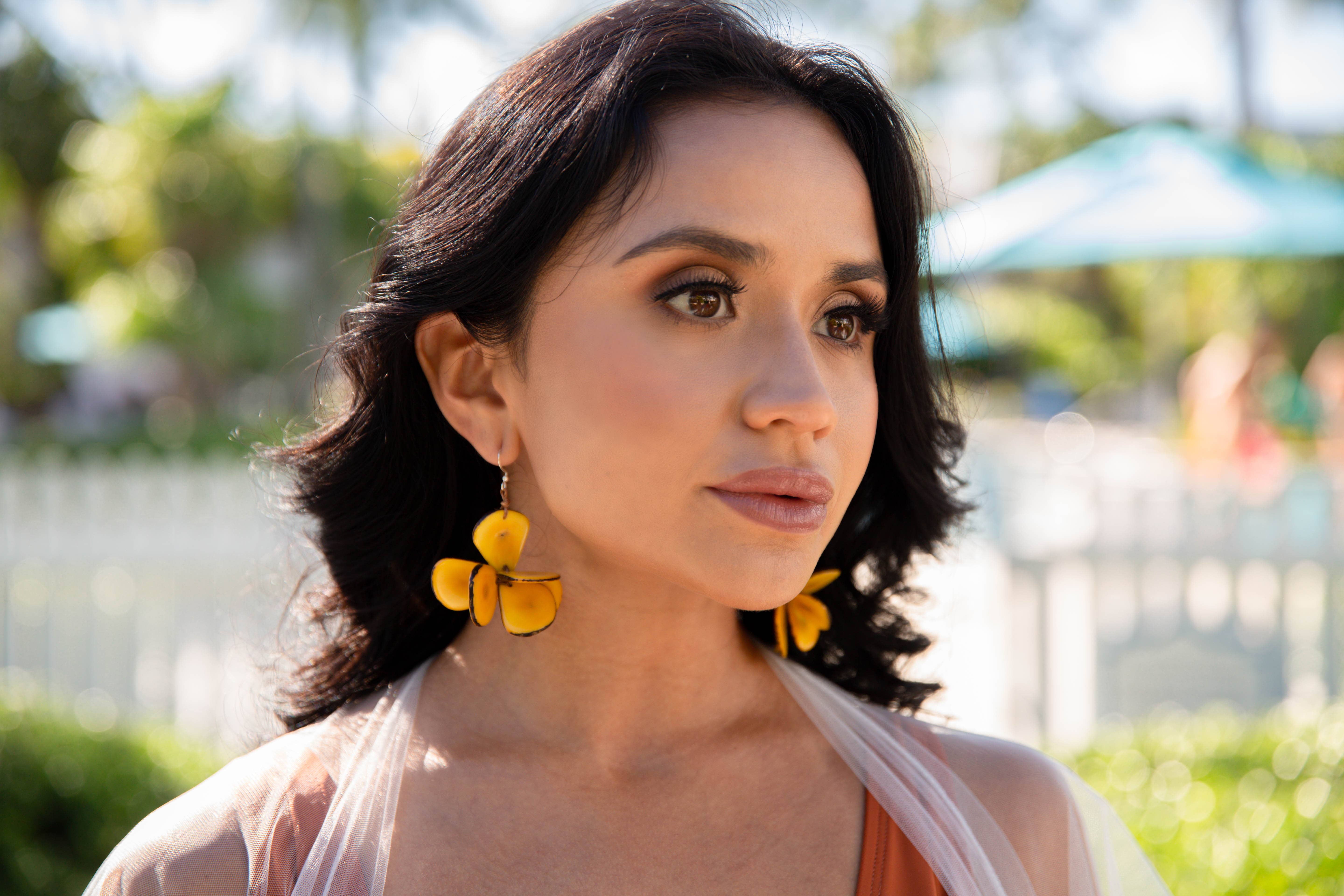 Organic Tagua Jewelry - Vente Boucles d'oreilles pendantes - Boucles d'oreilles Florence3