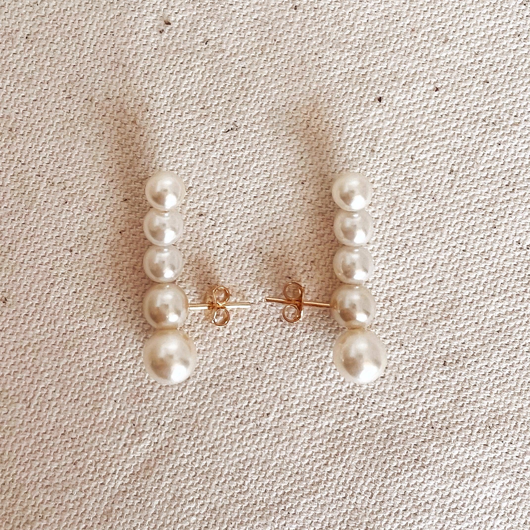 GoldFi - Venta al por mayor Pendientes ear jacket - Escalador de orejas con perla rellena de oro de 183