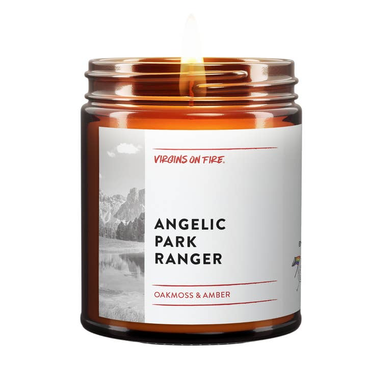 ANGELIC PARK RANGER (Oakmoss & Amber) 🌲 Scented Candle for wholesale by Virgins On Fire Candle Co.