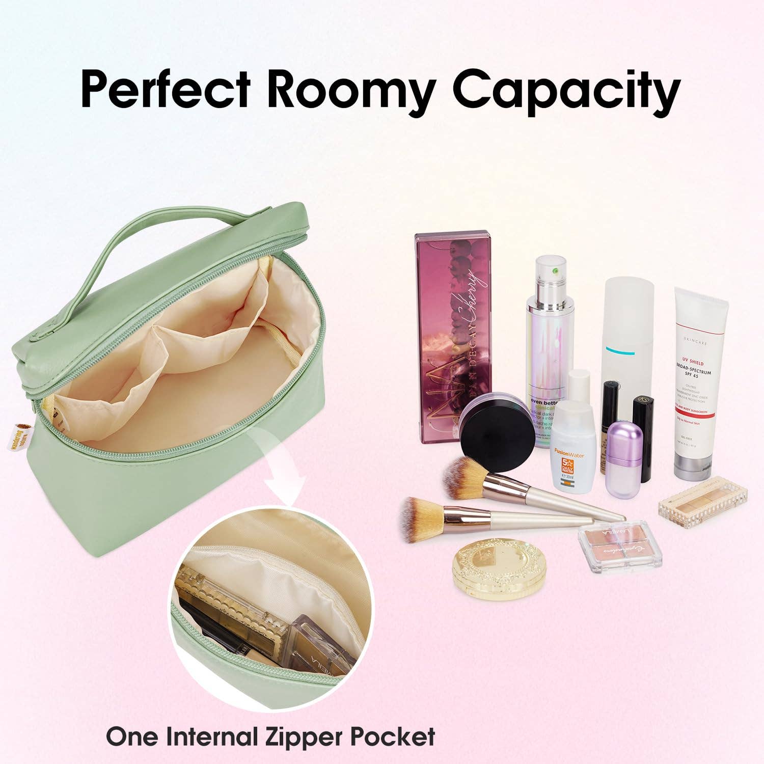 wandf - Wholesale Makeup/Cosmetic Bag - Makeup Cosmetic Bag Eco Vegan Leather With Built-in Pocket14