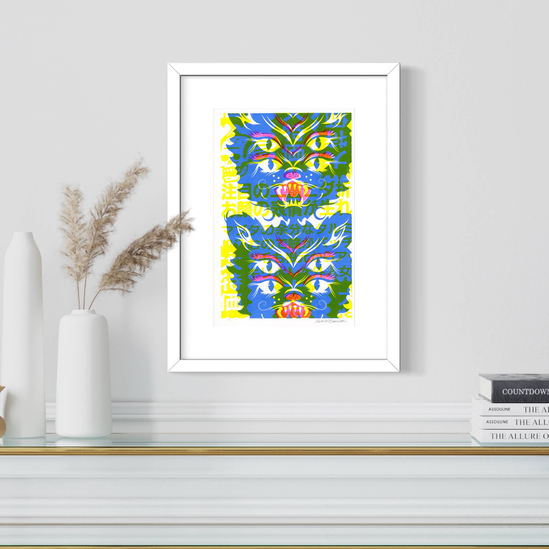 Risotopia - Vendita all'ingrosso Stampa artistica - Quattro Occhi Felini - Stampa Risograph A3 con Realtà Aumentata Animata1