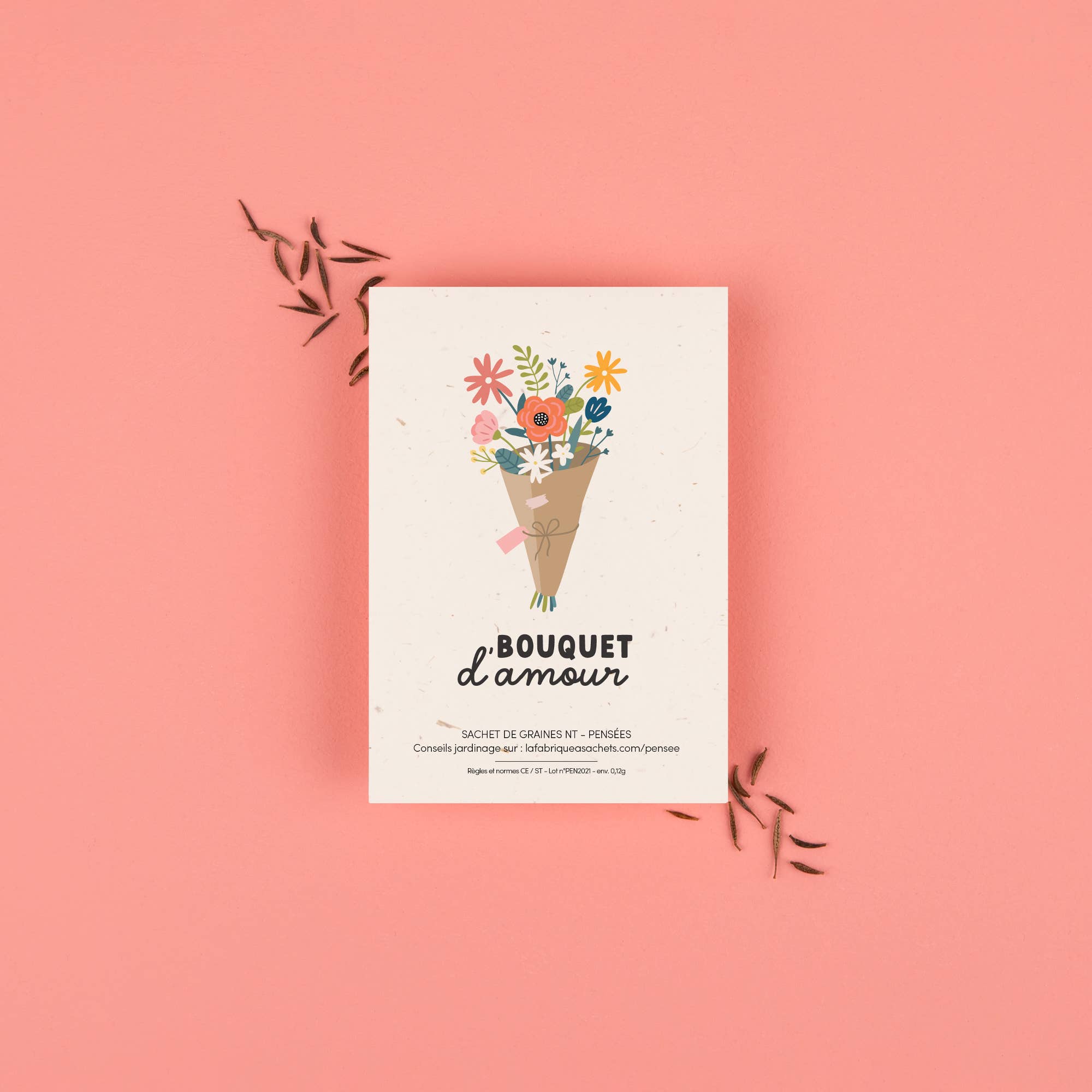 La Fabrique à Sachets - Wholesale Plant Seeds - Bouquet of Love - Pansy Seed Packet