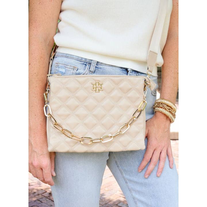 Caroline Hill - Wholesale Crossbody Bag - Women's - Ariana Crossbody NUDE QUILTED DQ
