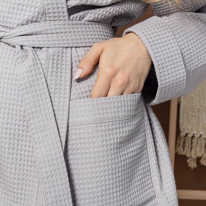 Allure Bath Fashions - Wholesale Robe - Unisex - Unisex Lightweight Waffle Bathrobe, Spa Dressing Gown Kimono10