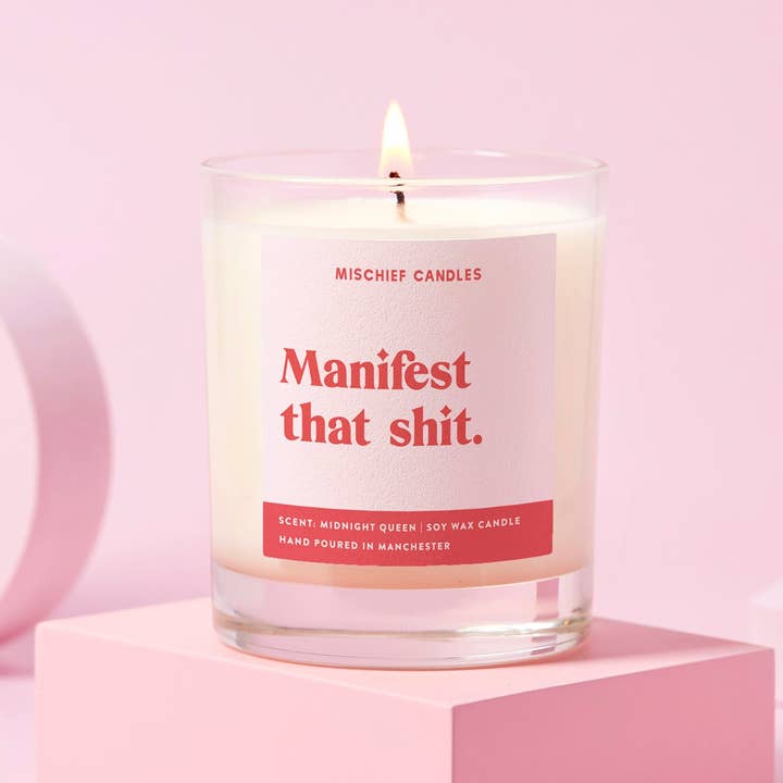 Mischief Candles - Wholesale Jar/Filled Candle - Manifesting Gift Funny Positivity Candle Manifest That Shit0