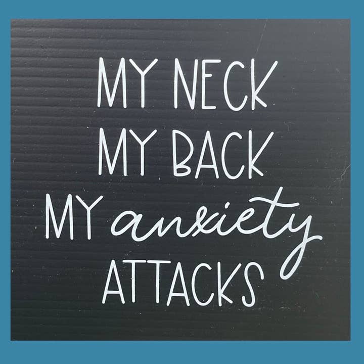 Min nakke, min ryg, mine angstanfald mærkat for engroshandel hos Crafts At Stake