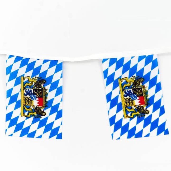 European Heritage Gifts – wholesale Party sign/banner – 16 Foot Bavarian Polyester Flag Oktoberfest Pennant Banner1