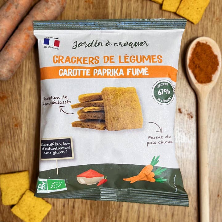 Organic Vegetable Crackers - Smoked Paprika Carrot 70g for wholesale by Jardin à Croquer