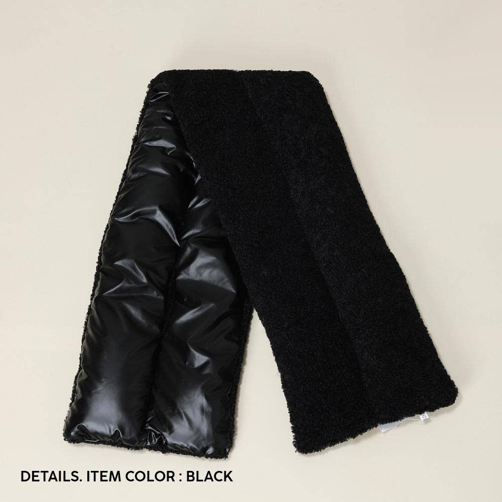 Sensibling Corp. - Wholesale Scarf - Women's - Reversible Puffer Sherpa Pull Through Scarf7