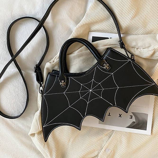 UNISHE - Wholesale Top Handle Bag - Women's - Halloween Bat PU Handbag ZK2205