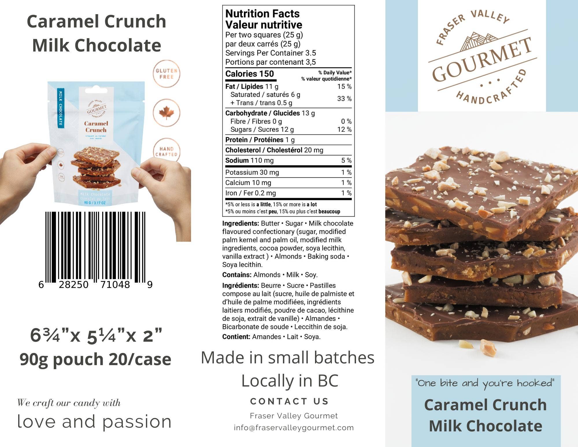 Fraser Valley Gourmet Ltd. - Wholesale Chocolate Covered Sweets - Caramel Crunch - Milk Chocolate3