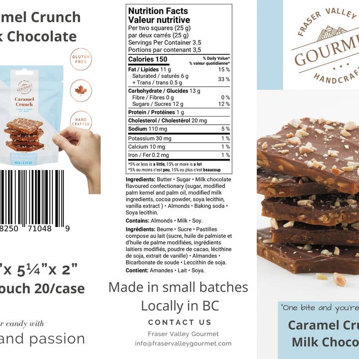 Fraser Valley Gourmet Ltd. - Wholesale Chocolate Covered Sweets - Caramel Crunch - Milk Chocolate3