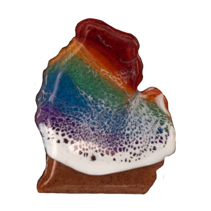 Michigan Mitten Pride Magnet for wholesale by Resin Vibes by MB
