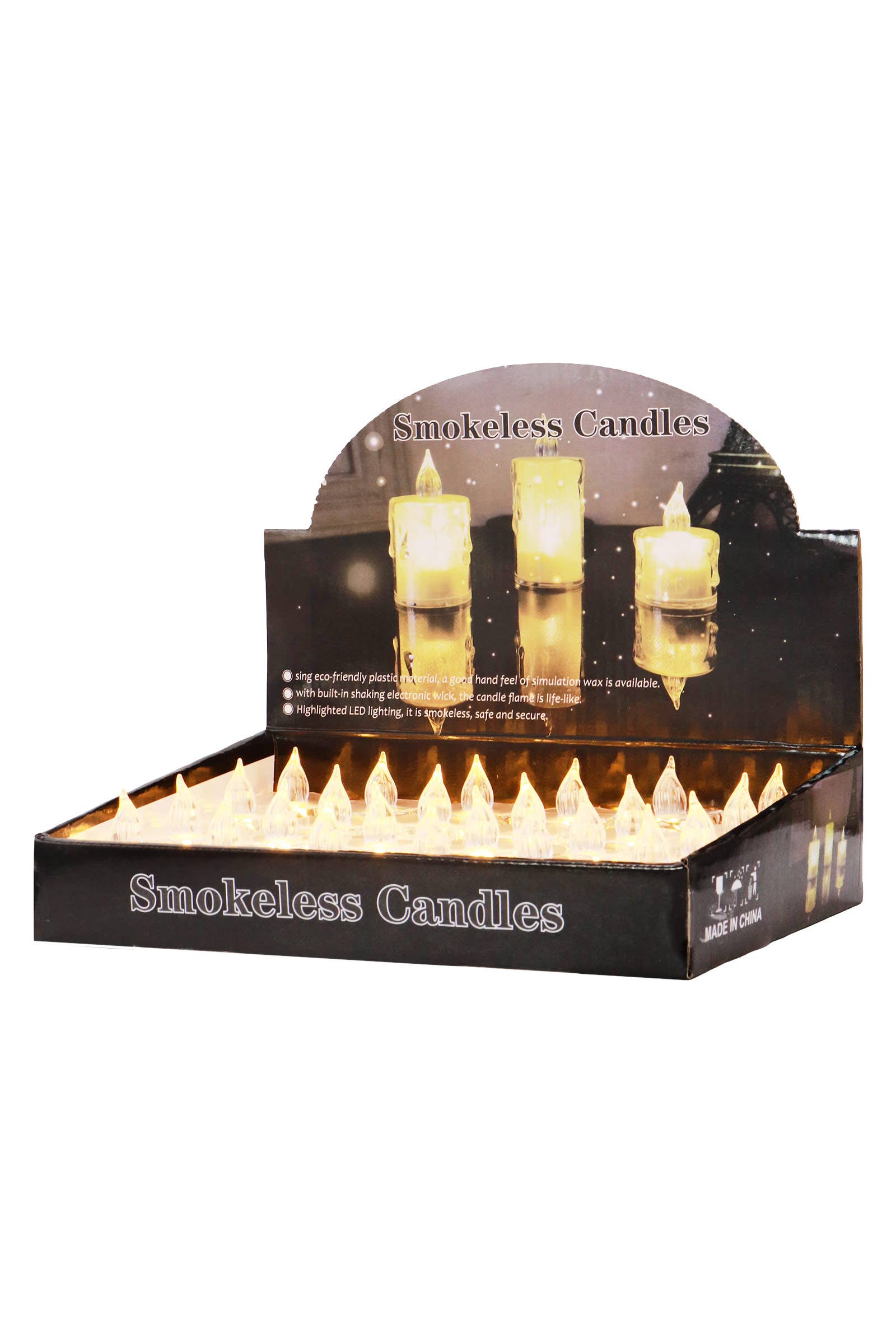 WARM WHITE Crystal Cut Flameless Led Candle Tealight - 24 Pcs for wholesale on Faire2