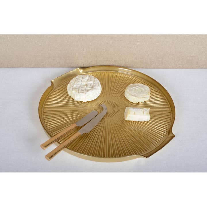 AULICA - Wholesale Platter - Golden glass cheese platter 30x28x2cm1