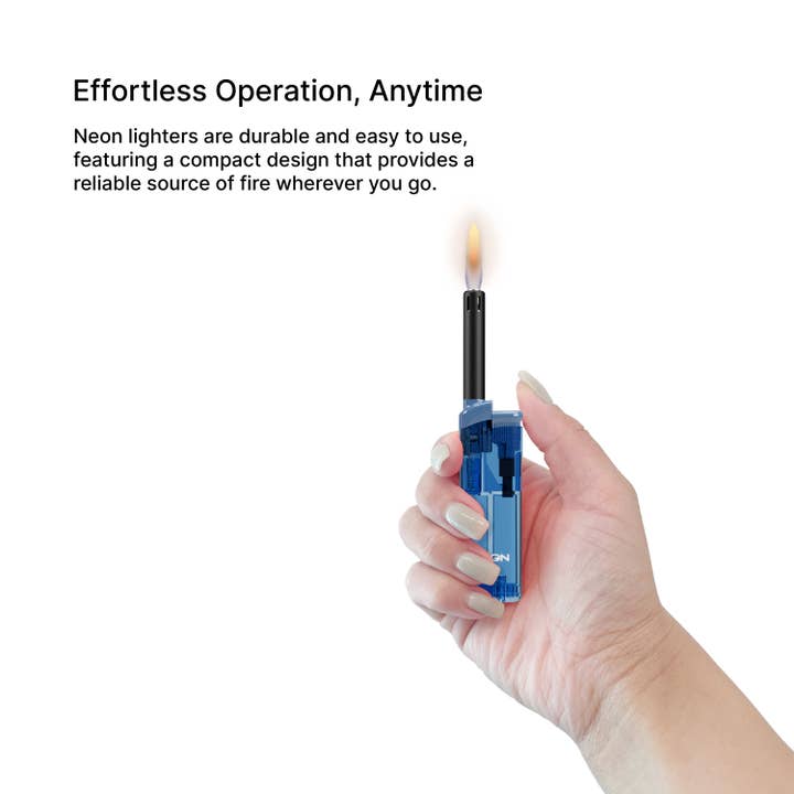 MK Lighter Company - Vendita all'ingrosso Accendini - Accendini a Fiamma Regolare Ricaricabili Neon 6BL2