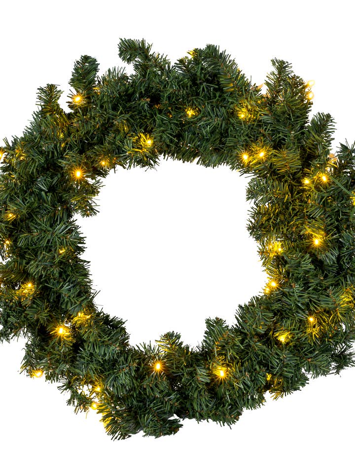 30" förbelyst kanadensisk tallkrans - Evergreen för wholesale av Perfect Holiday