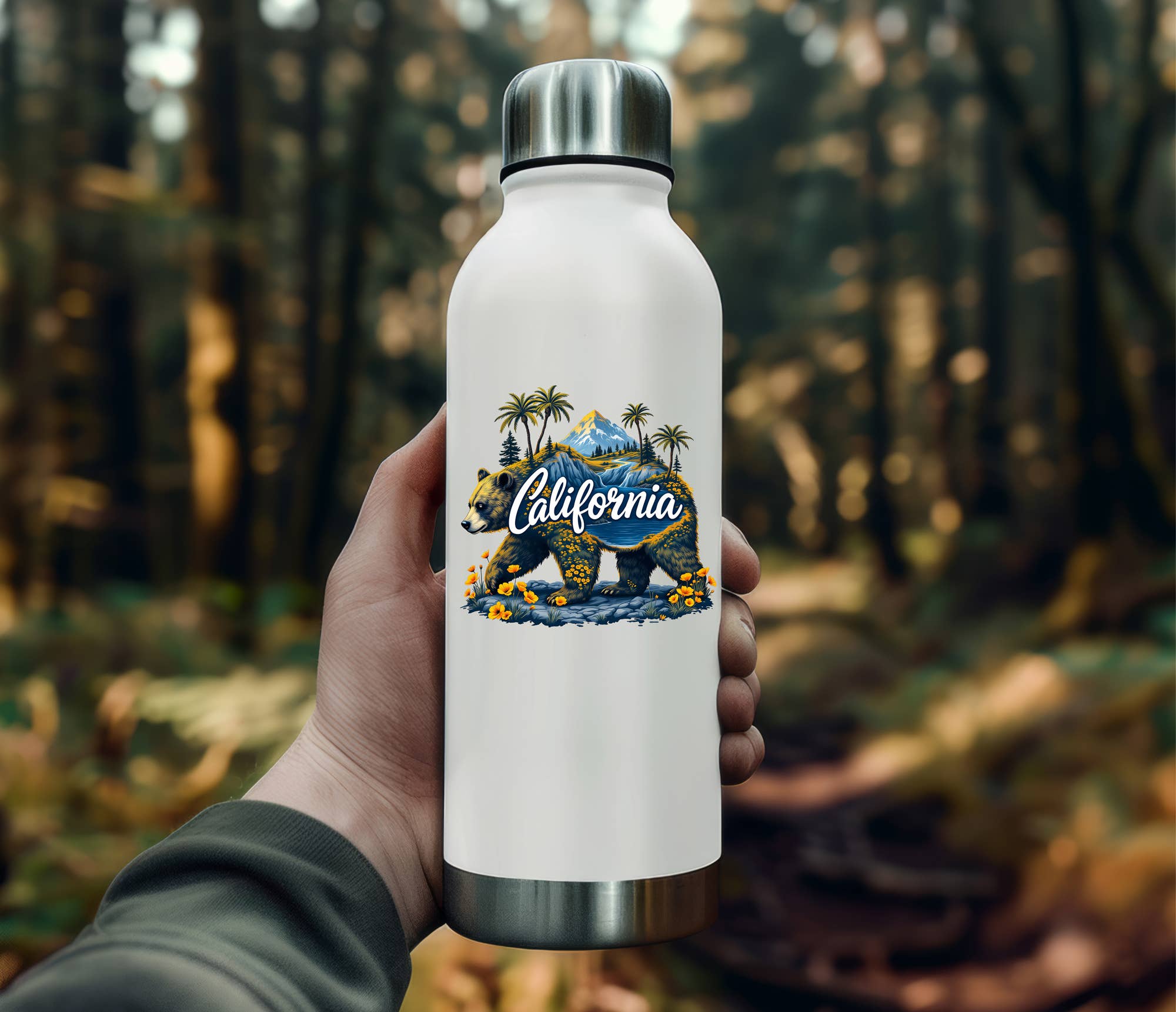 PiggyPrintStickers - Wholesale Sticker - California Sticker | Bear & Poppy State Map Vinyl Decal3