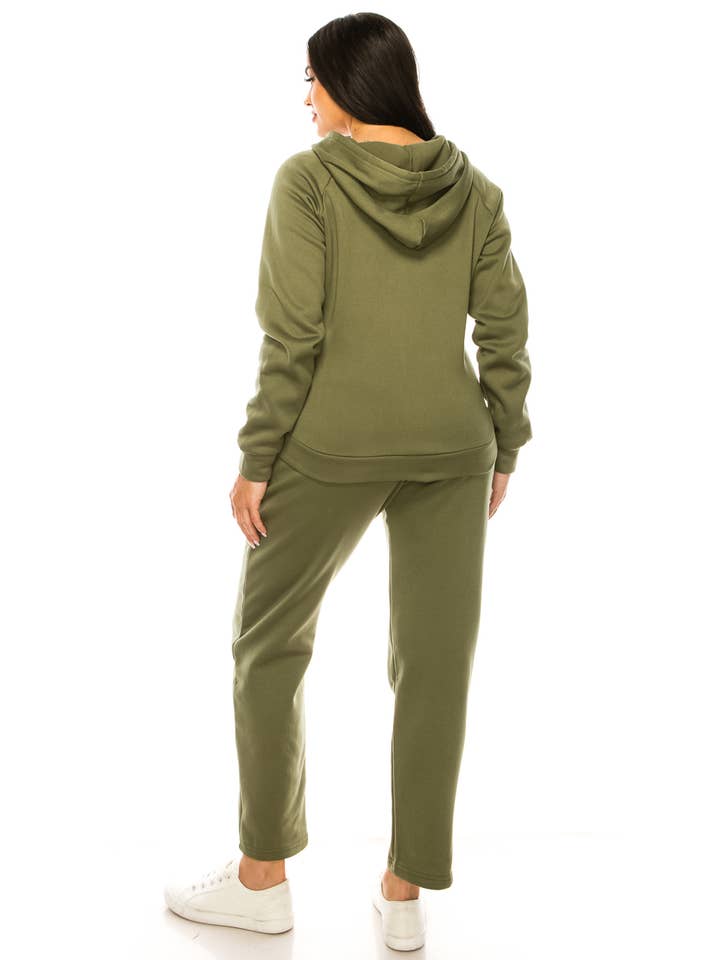Lime All the Time - Wholesale Lounge set – Women's - 2 Pcs Zipper Hoodie and Jogger Pants Set9