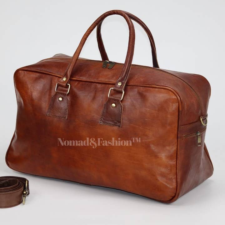 NOMAD&FASHION – wholesale Duffelväskor – Dam – Äkta handgjord läder duffel gymväska över natten Weekender bagage och resor