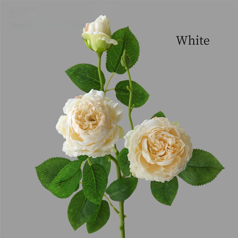 ACNITE(We cover U.S. import duties) - Wholesale Artificial Flowers - 3 rose flowers gift for her home floral Retro rose flwoers1