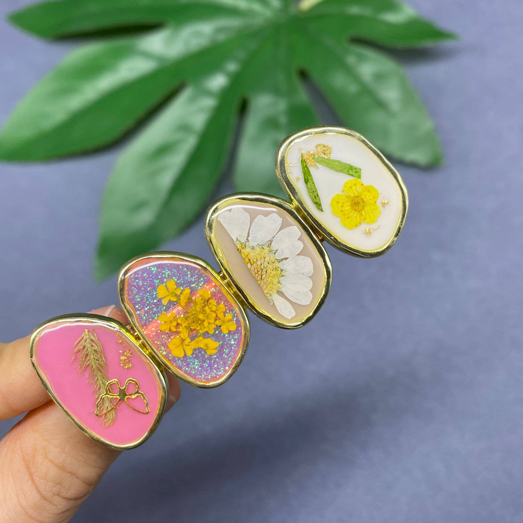 Mio Queena - Wholesale Hair Clip - Women's - Multi-style Pressed Dried Flowers Floral Hair Clip - PDF10