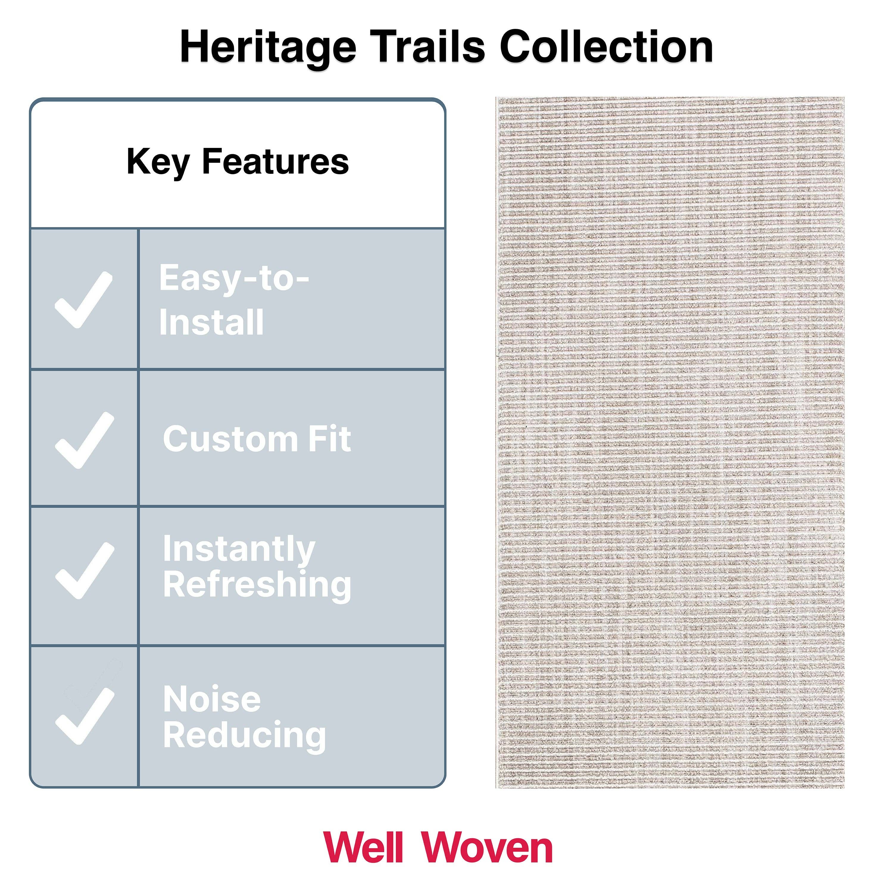 Well Woven - Wholesale Runner Rug - Custom Size Runner Berber Stripes Stripe Beige Choose Length6