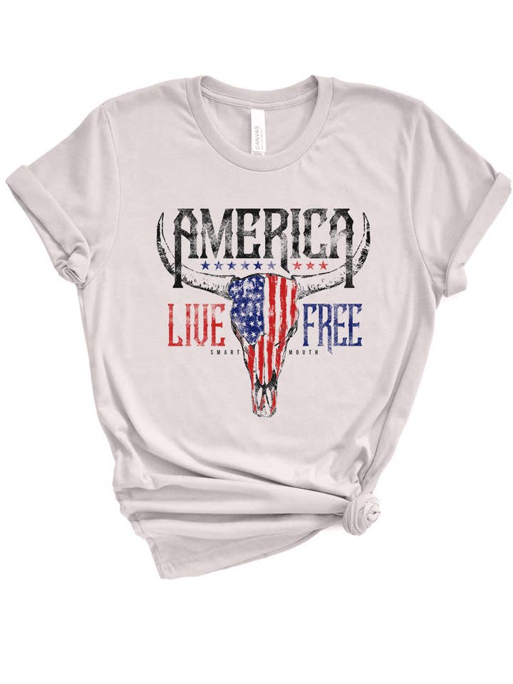 America - Live Free Tee for wholesale by Stated Brands