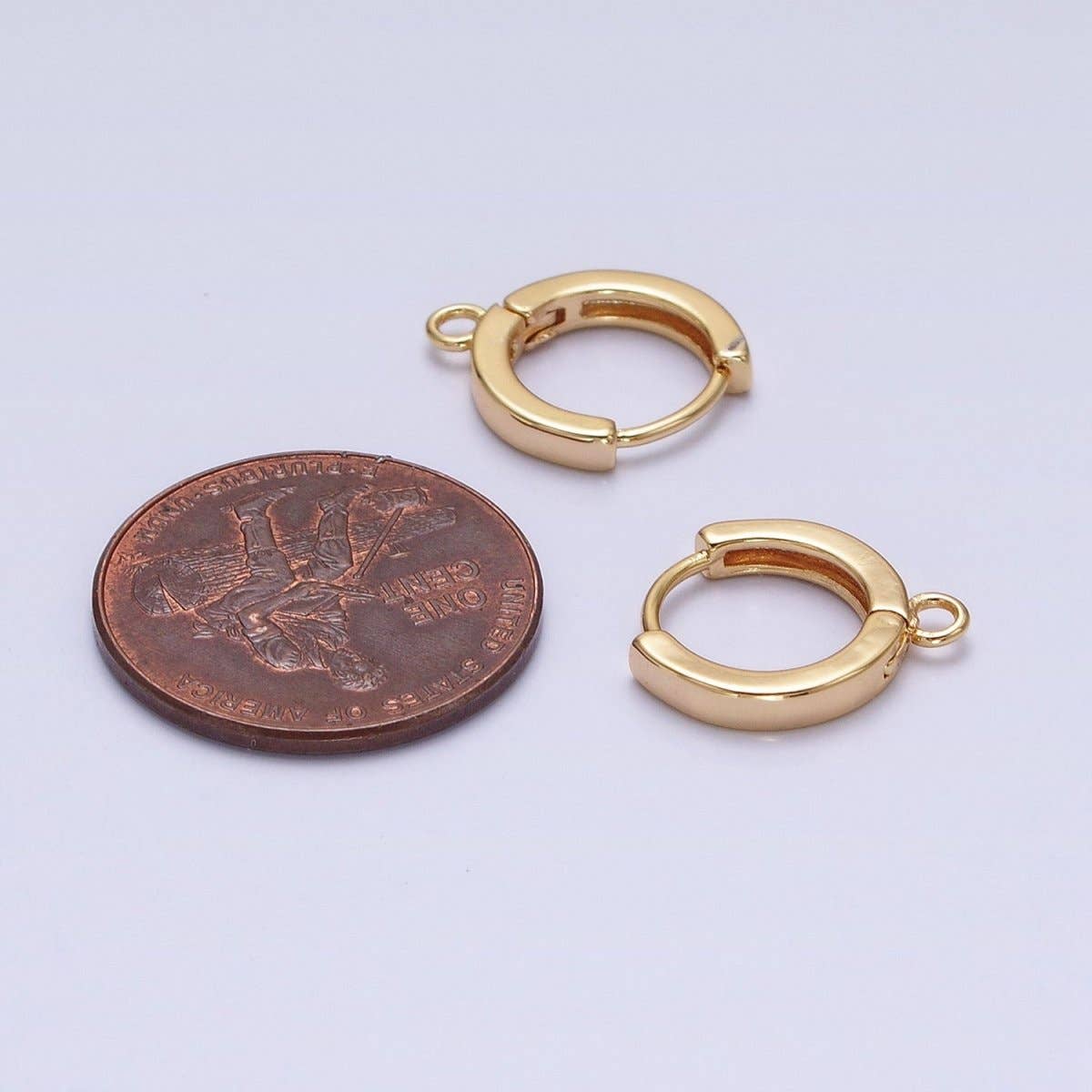 Aim Eternal - Wholesale Huggie Earrings - 12mm Round Huggie Open Loop Earrings Supply in Gold & Silver | Z-288 Z-2892