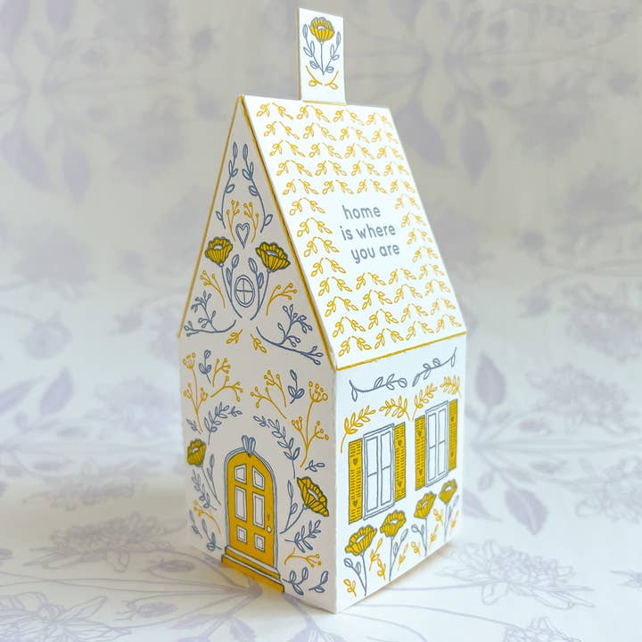 Blackbird Letterpress - Wholesale Everyday Greeting Card - home is where you are 3D house card1