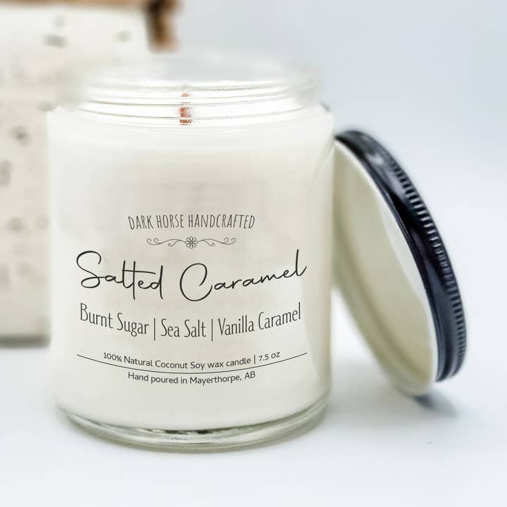 Dark Horse Handcrafted - Wholesale Jar/Filled Candle - Salted Caramels - 100% Natural Coconut Soy Wax Candle4