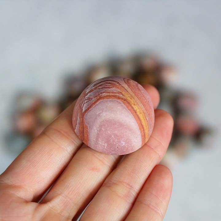 Pebble House - Wholesale Spiritual stone/crystal - Polychrome Jasper 1/2 Polished "Button"6